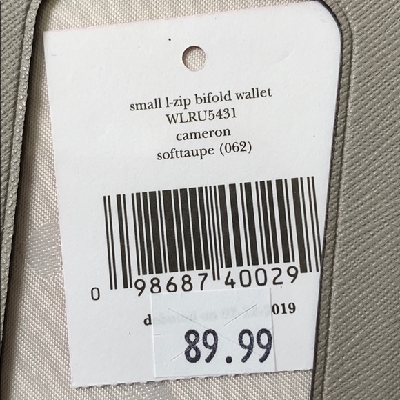 Kate ♠️Spade Small ZIP Bifold Wallet Cameron Grey - Picture 6 of 6